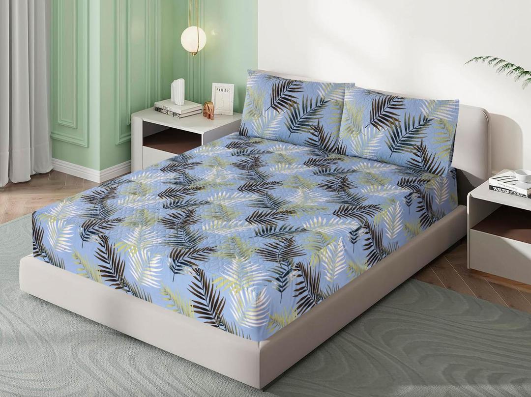 Cotton Bedsheet, Printed Bedsheet, Double Bed, 3 Pcs Bedding Set, Soft Cotton Bedding, Comfortable Bedsheets, Bedroom Essentials Pakistan, Washable Bedsheets, Stylish Bedsheets.