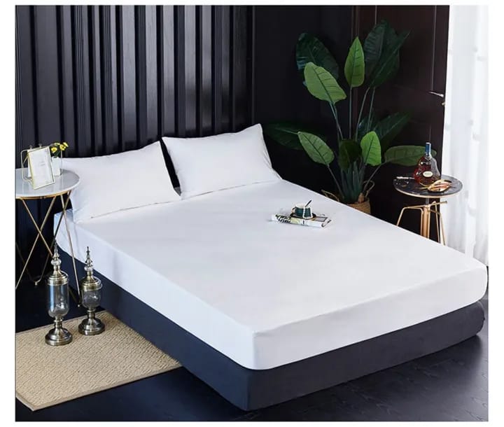 Waterproof Elastic Fitted Bedsheet - Double Bed, 72x78 Inches - Soft & Spill Resistant