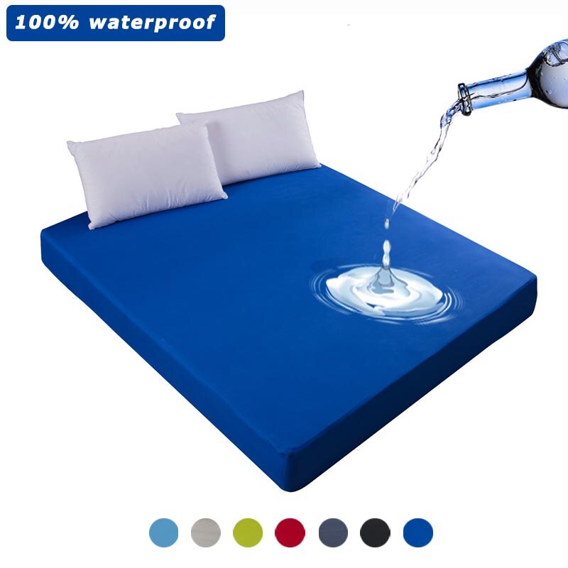 Waterproof Elastic Fitted Bedsheet - Double Bed, 72x78 Inches - Soft & Spill Resistant