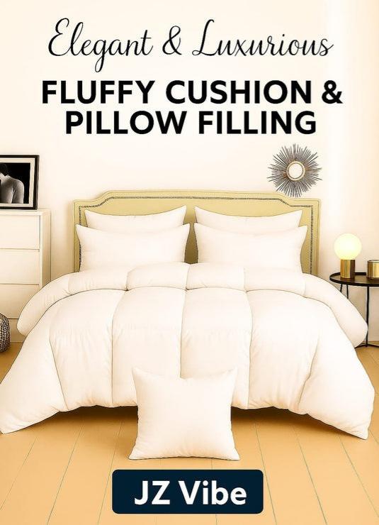 Fluffy cushion filling, soft pillow filling, pillow stuffing fiber, hypoallergenic cushion fill, DIY cushion stuffing, synthetic fiber pillow fill, lightweight cushion insert, washable pillow filling, home cushion refill, pillow filling material.