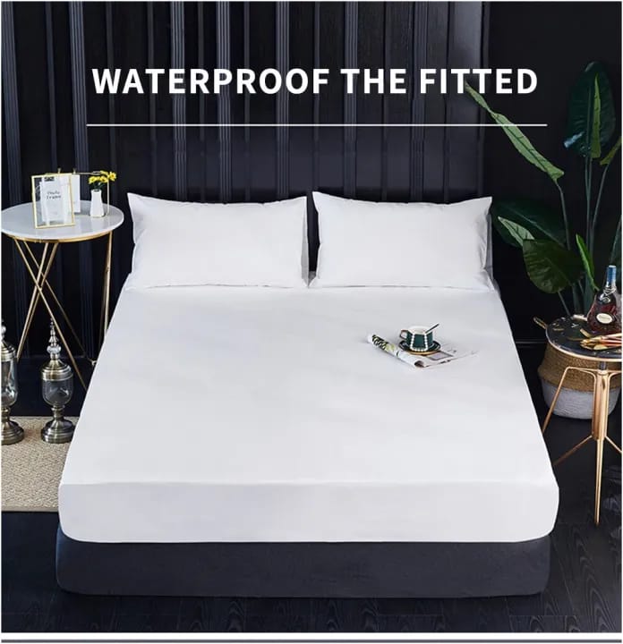 Waterproof Elastic Fitted Bedsheet - Double Bed, 72x78 Inches - Soft & Spill Resistant
