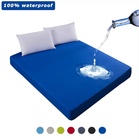 Waterproof Elastic Fitted Bedsheet - Double Bed, 72x78 Inches - Soft & Spill Resistant
