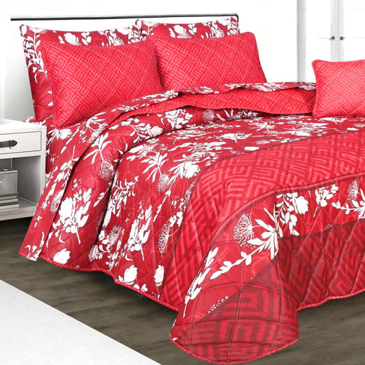 "Ultra soft and fluffy comforter bedding set with printed quilt and matching pillow covers, available in King and Queen size – cozy and breathable cotton fabric ideal for modern bedrooms