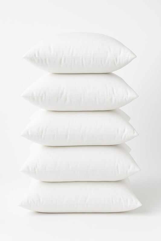 "5x Cushion Fillings": Clearly tells the quantity

"15x15 Inches": Highlights the size

"White Polyester Pillows": Targets relevant keywords

"by JZ Vibe": Reinforces brand visibility
